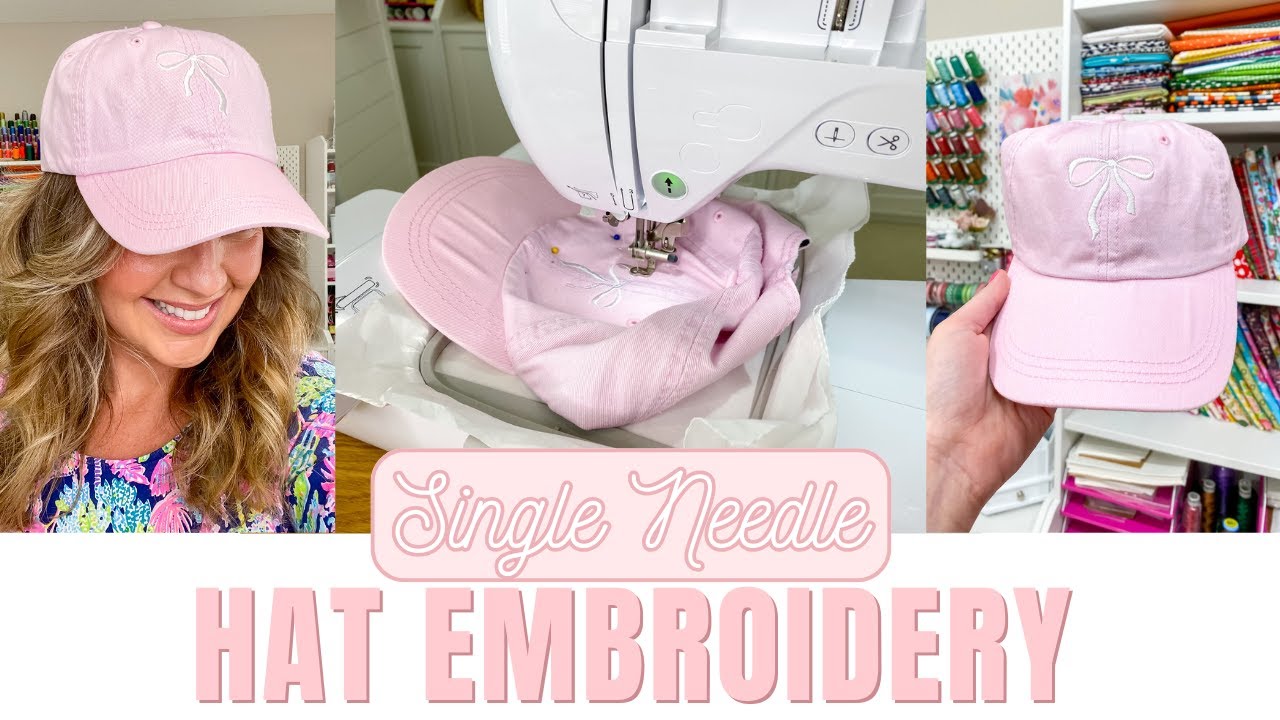 How to Embroider a Hat Using a PE900: trendy bow cap on a single