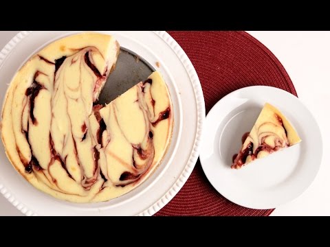 homemade-raspberry-swirl-cheesecake-recipe---laura-vitale---laura-in-the-kitchen-episode-885