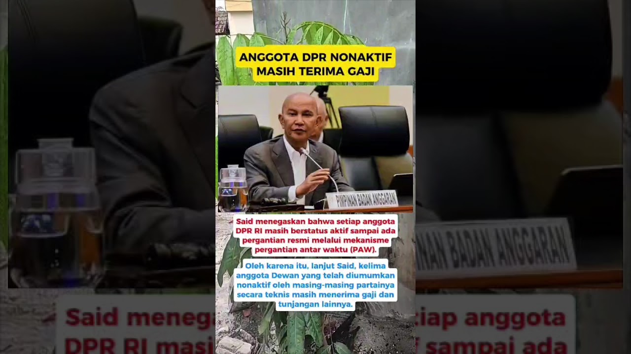WAJIB TAU ❗❗Badan Anggaran DRP-RI Menyatakan Anggota DPR Nonaktif Masih Terima Gaji 