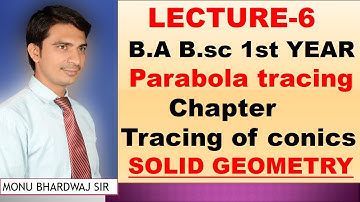 TRACING OF PARABOLA B sc 1st Year Solid Geometry CHAPTER 2  TRACING HYPERBOLA ELLIPSE LECTURE 3