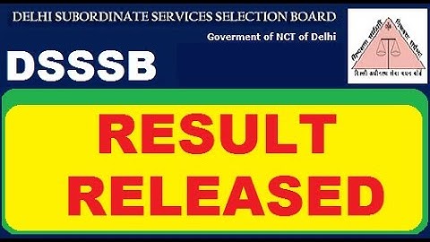 DSSSB Result Released | Subham Sen