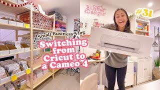 Learning how to use the Silhouette Cameo 4 (Switched from a Cricut) ✨  Studio Vlog 31 #smallbusiness