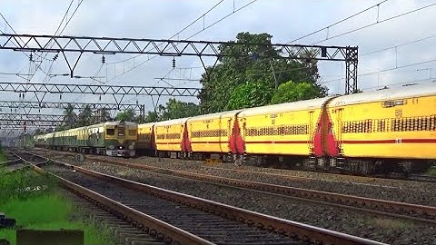 High Speed P4 Back To Back Crossing Emu & P7 Train At HBC Divided Point