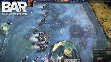 BAR - Beyond All Reason Gameplay in Shore Map vs AI - No Commentary