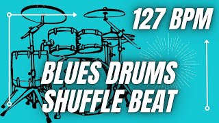 127 BPM Blues Drums Shuffle Beat - 127BPM Drum Backing Track