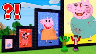 JJ and Mikey found PEPPA PIG.EXE portals in minecraft! Challenge from Maizen!