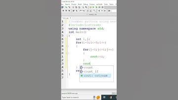 C++ program to print number pyramid using nested loops / tutorial for beginners / #shorts #ytshorts