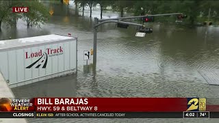Highway 59 and Beltway 8 in Houston flooded from Imelda's impact