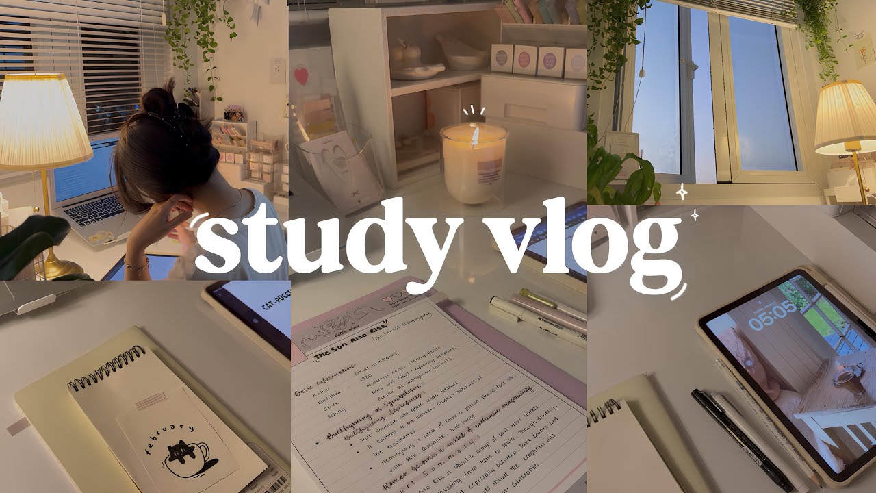 STUDY VLOG |  4:30am, morning productive day, studying, note, motivation ˚ ༘
