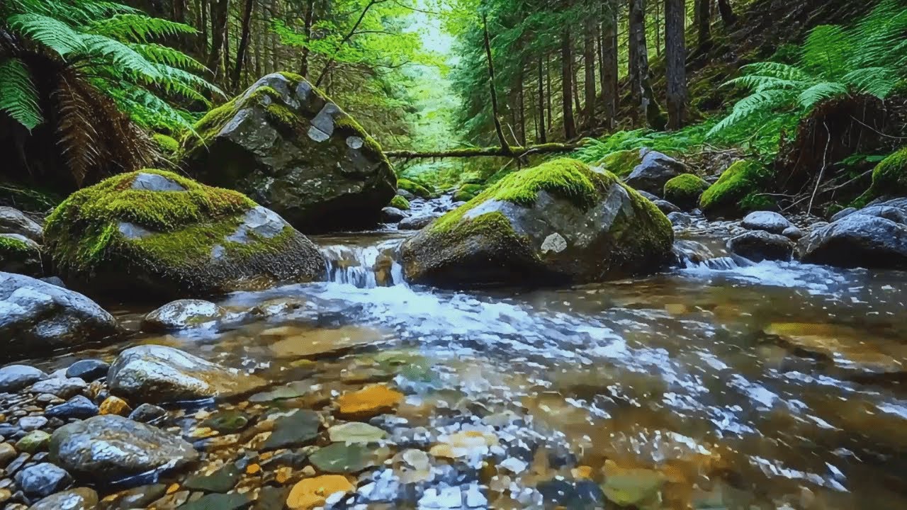 Bird Sounds by a Peaceful Forest Stream for Deep Sleep, Stress Relief & Healing Meditation