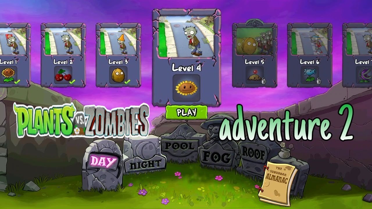 plants vs. zombies free adventure 2 (day) level 4 YouTube