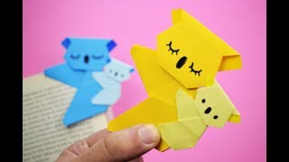 How to make a PAPER KOALA BOOKMARK? (Easy Origami)