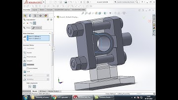 How to assemble parts of cross head & model stub & nut in Solidworks