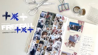 💙ASMR Kpop journal with me - The Name Chapter: FREEFALL txt journal spread & calm music paper sounds