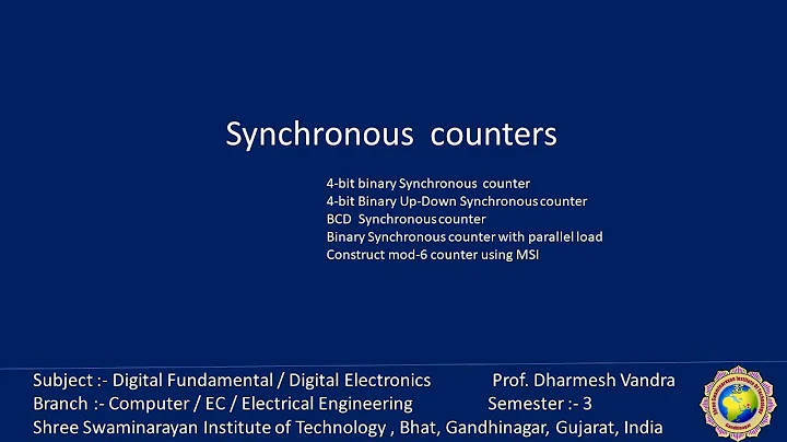 Digital Electronics:- Synchronous  counters (Binary , BCD, Mod-6)