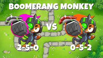2-5-0 Vs 0-5-2 Boomerang Monkey | Multi-target Test | Bloons TD 6