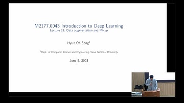 SNU M2177.43 Lecture 23 - Data augmentation and Mixup