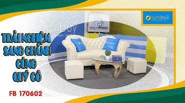 Sofa văng da Tân cổ điển màu trắng FB 170602| Nội thất sofa giá rẻ tại kho| Furnibuy.com