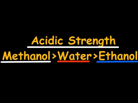 why methanol more acidic than water but ethanol is not