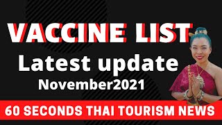 Latest update Vaccine list for traveling Thailand