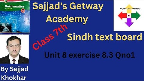 (7th class mathematics)(unit8)(exercise 8.3)(Qno1)( sindh text board)(Sajjad
