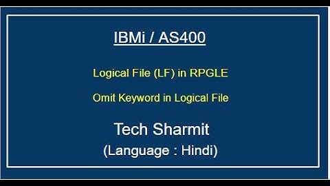 IBMi (AS400) - Logical File Omit Criteria | rpgle programming  | as400 tutorial beginners in Hindi |