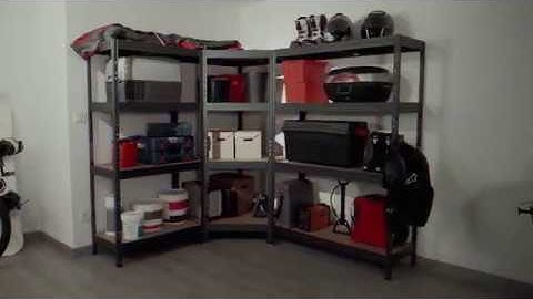 Organize your space with the DIY garage storage rack STABIL RIVET metal shelving. Grey. AR Shelving