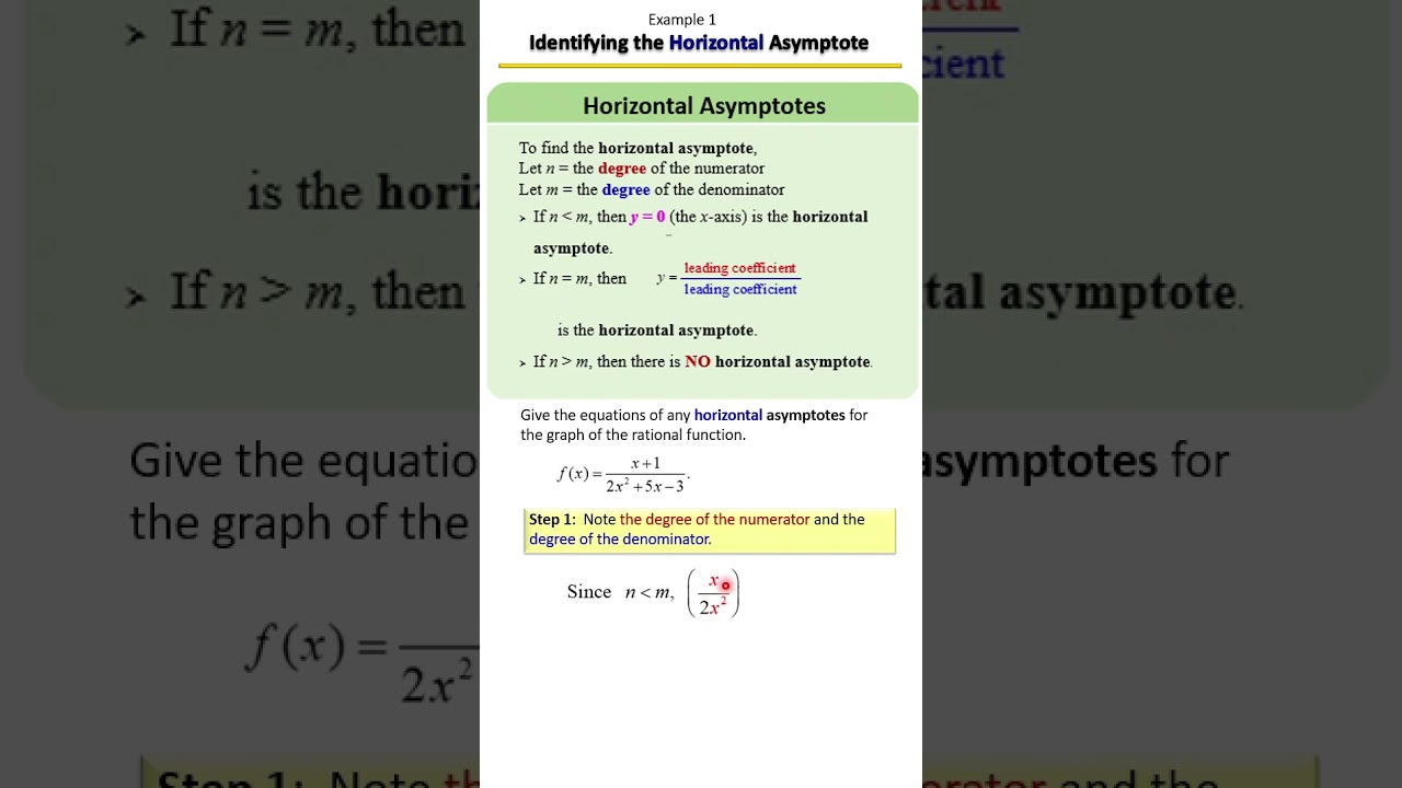 How to Find the Horizontal Asymptote, Example 1