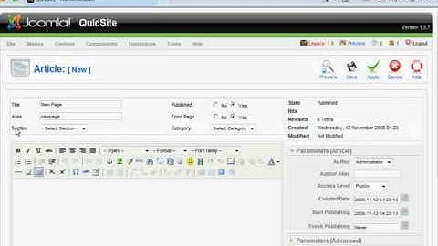 Tuto Joomla - Creating Webd Pages With Joomla 1.5
