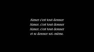 Aimer, c'est tout donner chords