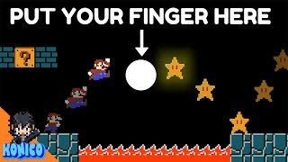 Put your finger here and see what happens to Mario