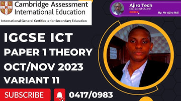 IGCSE ICT (0417/0983) Paper 1 Theory October November 2023 Variant 11