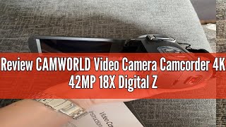 Review CAMWORLD Video Camera Camcorder 4K 42MP 18X Digital Zoom Vlogging Video Camera Recorder for Y