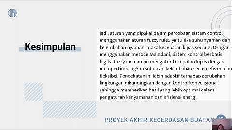 Sistem Pengendali Kipas Angin Menggunakan Logika Fuzzy Mamdani