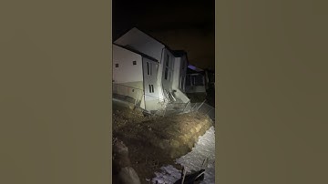 Video captures collapse of two Utah houses as they give way to wet, saturated soil