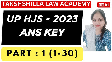 UP HJS 2023 PRELIMINARY EXAM I UP Higher Judiciary I UP HJS ANS KEY I UP Judiciary #UPHJS 2025