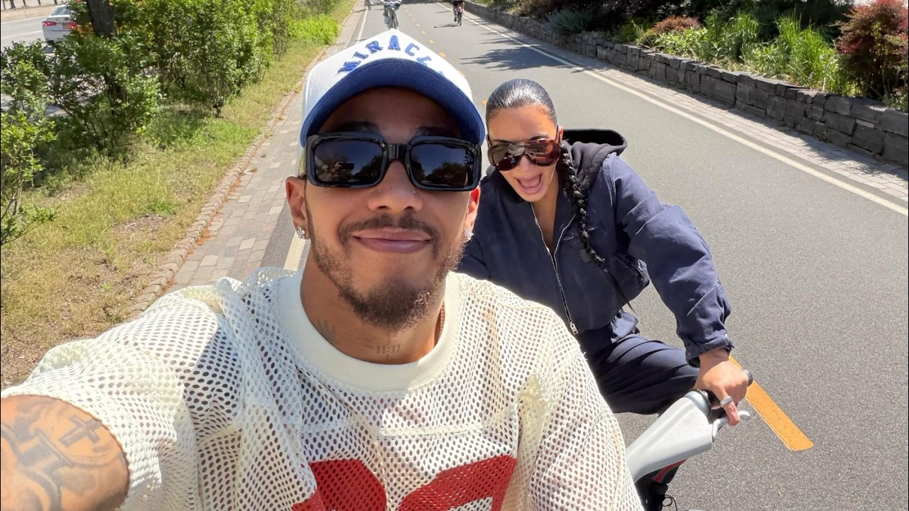 Kim Kardashian SCARES Herself Nearly Crashing Into Lewis Hamilton on Romantic Bike Date