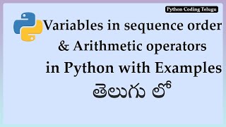 Python Arithmetic Operators for Beginners in Telugu | Technical Srikanth
