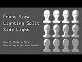 How to Shade a Face - Mastering Light and Shadow Front Lighting Split Side Light Two-Value Rendering