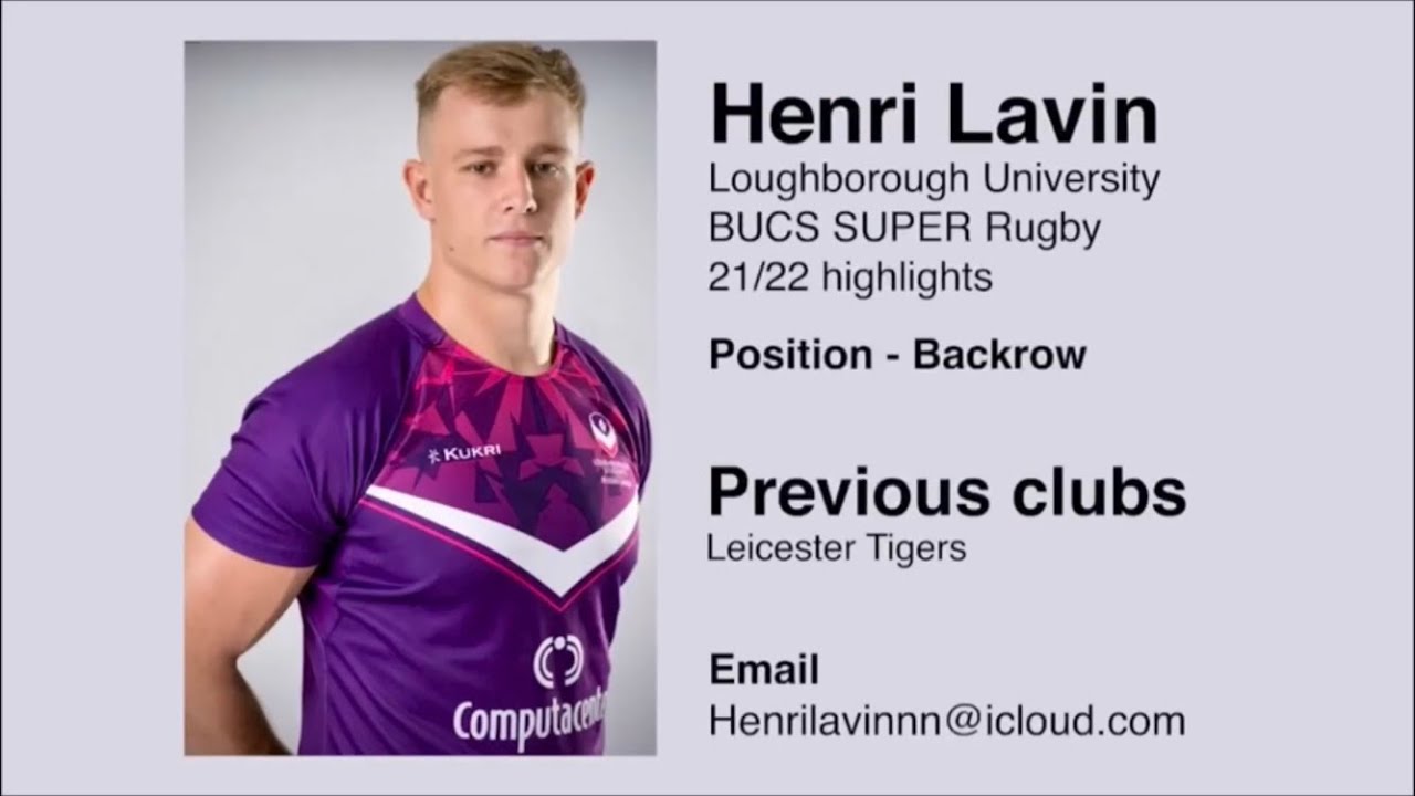 Henri Lavin Loughborough University Men's Rugby Union 1st XV 2021/