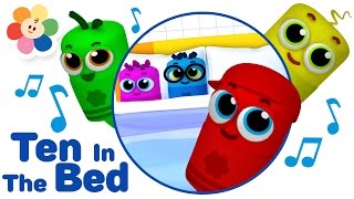 Ten in the Bed 3D Nursery Rhymes Song - Color Crew Babies | 3D Rhymes for Children | BabyFirst