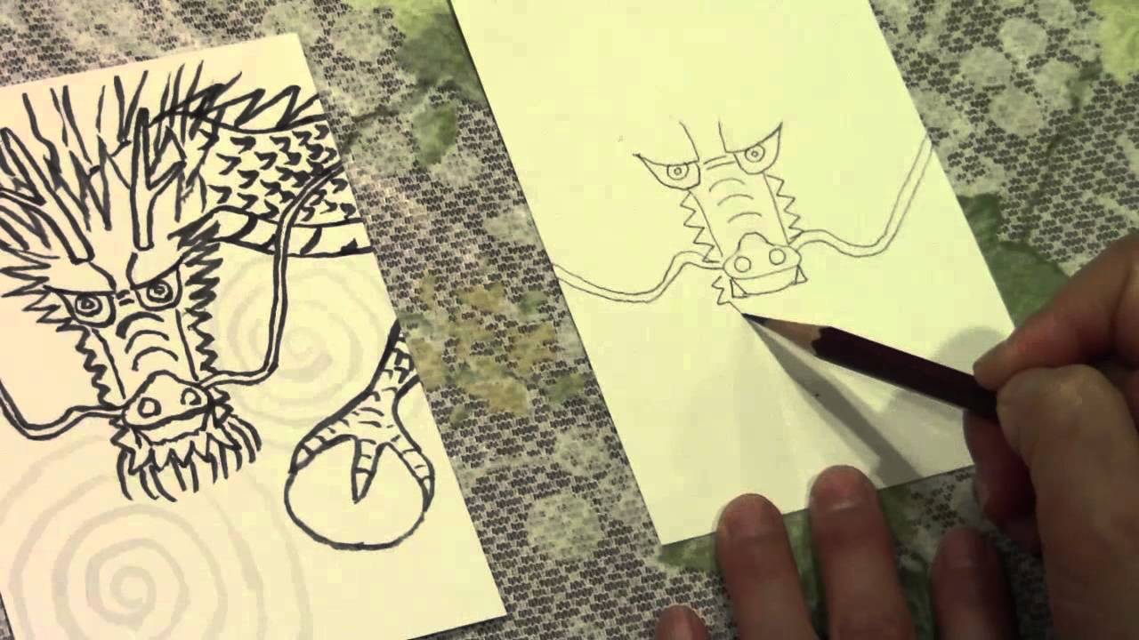 動画で絵手紙 龍の描き方 Youtube