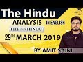 English 29 March 2019 - The Hindu Editorial News Paper Analysis [UPSC/SSC/IBPS] Current Affairs