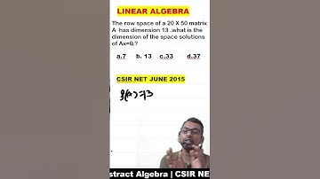 #06 trick of linear algebra |  CSIR NET JUNE 2015 |space solution of AX =0 system of linear equation