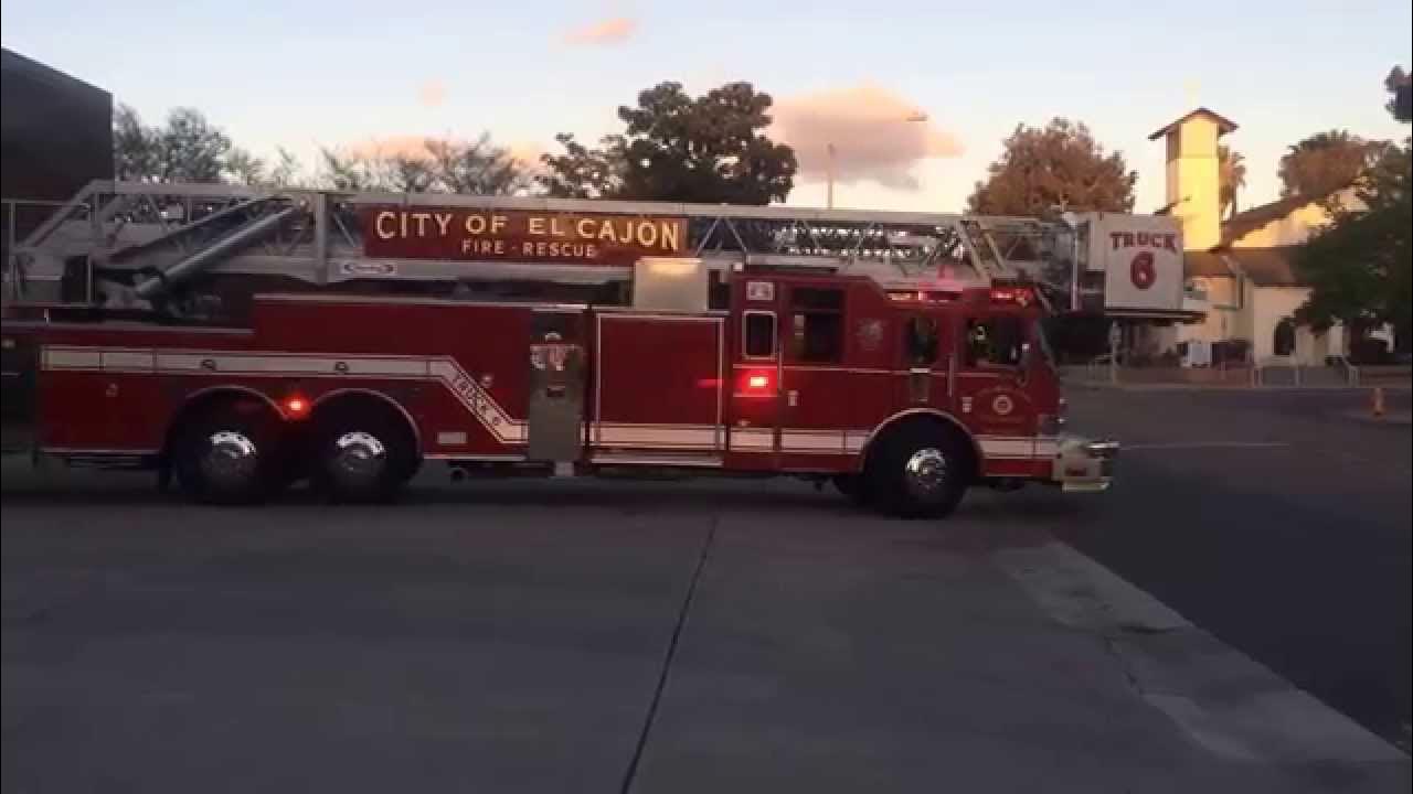 El Cajon Fire Dept. Truck 6 responding Code 2 YouTube