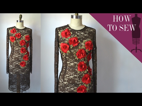 How To Sew A Lace Flower Applique Sheath Dress