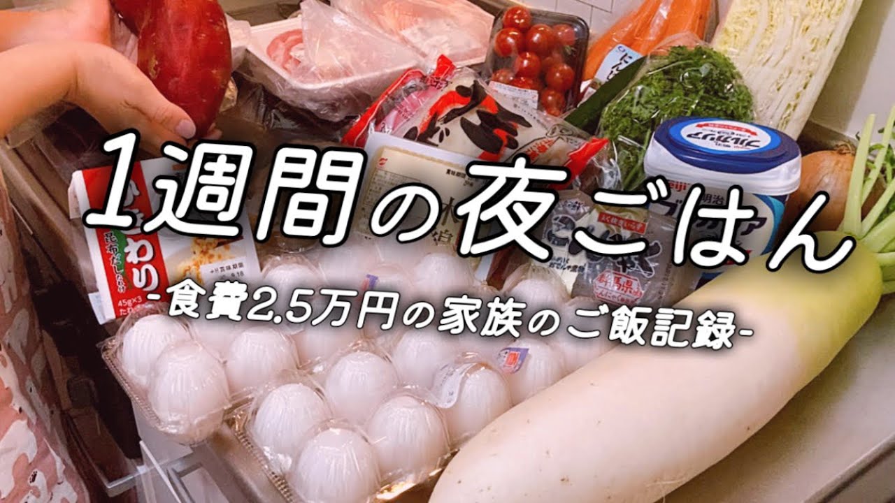 1週間の献立 9 食費月2 5万円のゆる節約ごはん 平日5日間の晩ご飯 赤ちゃんがいる3人暮らしの料理vlog Youtube