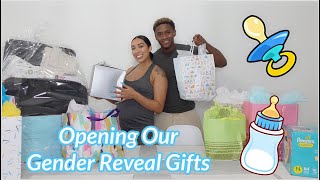 YOU WON'T BELIEVE WHAT WE GOT! OPENING OUR GENDER REVEAL GIFTS!