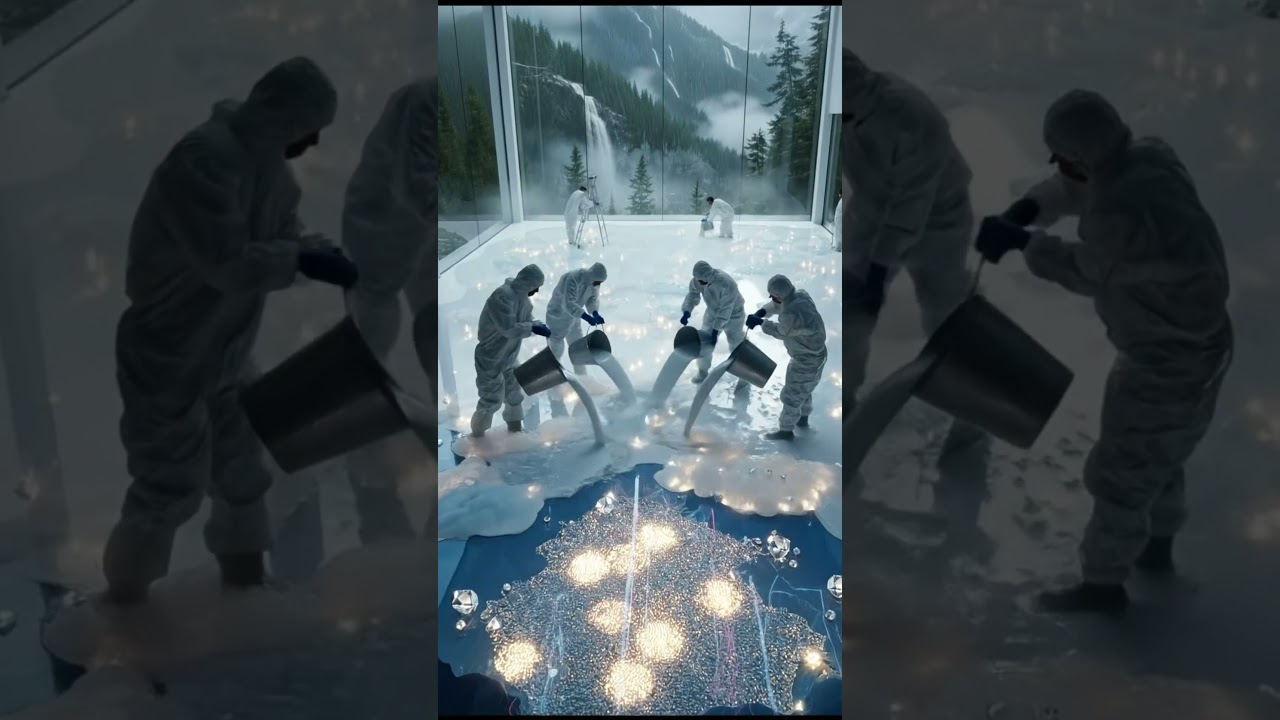 “Epic Luxury Epoxy Floor Clouds, Diamonds & Mountain Glass Cottage.