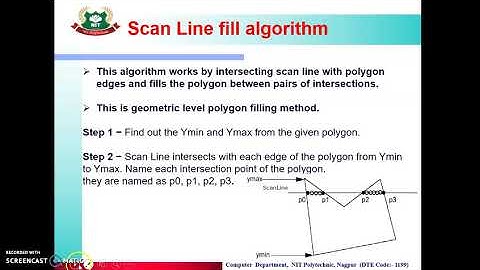 CO3I Computer Graphics Unit-2 Topic-2.12 scan line polygon filling algorithm